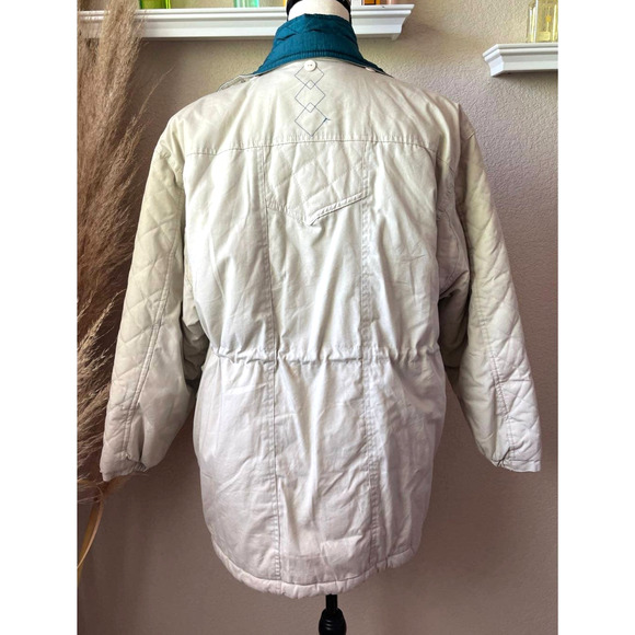 Vintage Current Seen Teal Quilted Jacket Womens Size Small Winter Coat Outerwear - Picture 7 of 12